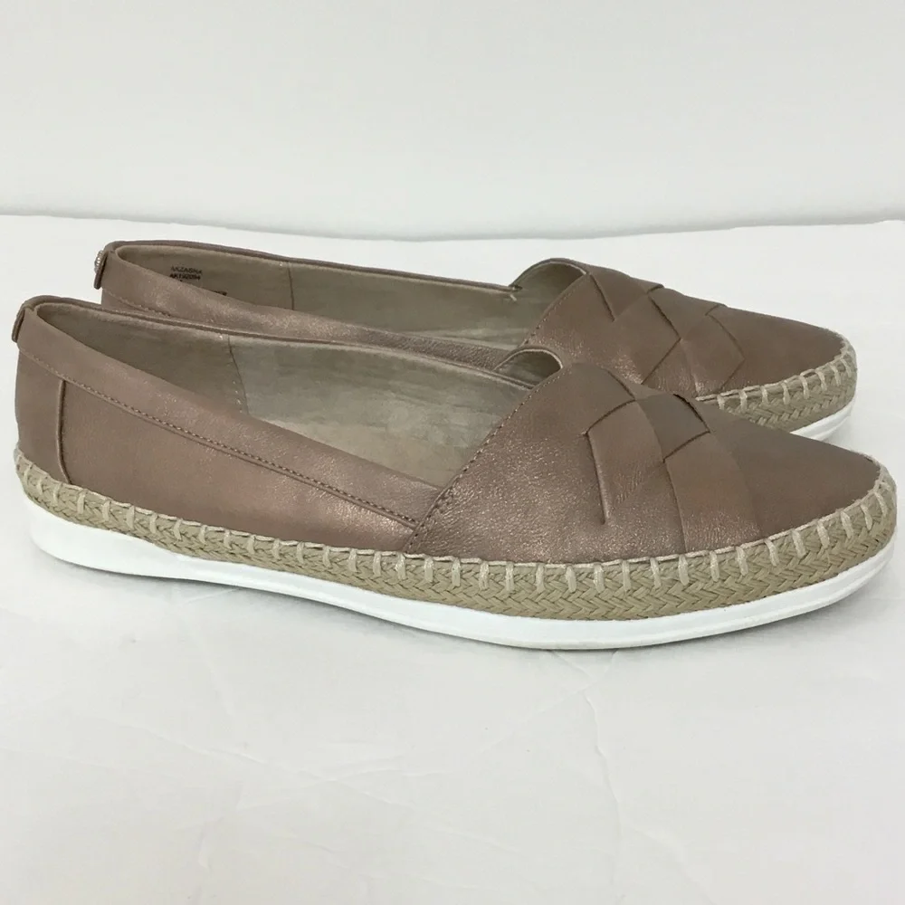 Anne Klein Metallic Bronze  Woven Espadrille Slip-Ons size 8
